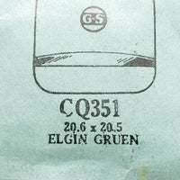 Elgin Gruen CQ351 Watch Crystal for Parts & Repair