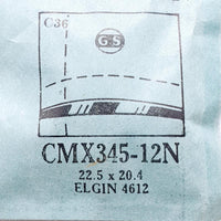 Elgin 4612 CMX345-12N Watch Crystal for Parts & Repair