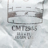 Elgin 5711 CMT294-5 Watch Crystal for Parts & Repair