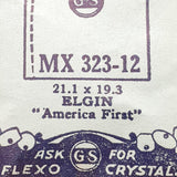 Elgin "America First" MX 323-12 Watch Crystal for Parts & Repair