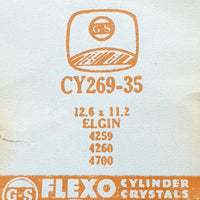 Elgin 4259 4260 4700 CY269-35 Watch Crystal for Parts & Repair