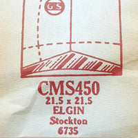 Elgin Stockton 6735 CMS450 Uhr Kristall für Teile & Reparaturen