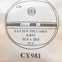 Lucien Piccard 62853 CY981 Watch Crystal for Parts & Repair