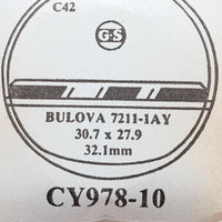 Bulova 7211-1ay CY978-10 montre Cristal pour les pièces et réparation