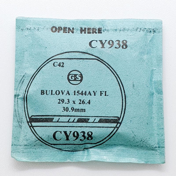 Bulova 1544AY FL CY938 Watch Crystal for Parts & Repair