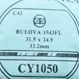 Bulova 1543fl Cy1050 Uhr Kristall für Teile & Reparaturen