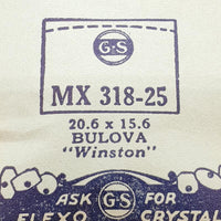 Bulova "Winston" MX318-25 Watch Crystal for Parts & Repair