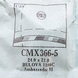 Bulova Embajador H 1186C CMX366-5 reloj Cristal para piezas y reparación