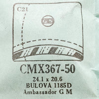 Bulova Botschafter G M 1185d CMX367-50 Uhr Kristall für Teile