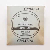 Bulova 7297fl Cy947-74 Uhr Kristall für Teile & Reparaturen