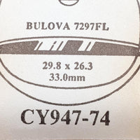 Bulova 7297fl CY947-74 montre Cristal pour les pièces et réparation