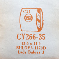 Bulova Lady J 1170D CY266-35 Watch Crystal for Parts & Repair