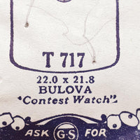 Bulova "Contest Watch" T717 Watch Crystal for Parts & Repair