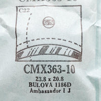 Bulova Ambassador I J 1186D CMX363-10 Watch Crystal for Parts & Repair