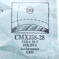 Bulova Ambassadeur C&D CMX358-28 montre Cristal pour les pièces et réparation