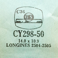 Longines 2504-2505 CY298-50 montre Cristal pour les pièces et réparation