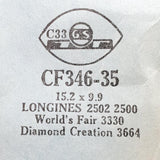 Longines 2502 2500 CF346-35 montre Cristal pour les pièces et réparation