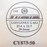 Longines G-612 CY873-50 reloj Cristal para piezas y reparación