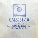 Longines 1222F/4D CMS231-10 Uhr Kristall für Teile & Reparaturen