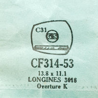 Longines 3618 Obertura K CF314-53 reloj Cristal para piezas y reparación