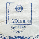 Hamilton "Otis" MX318-40 Uhr Kristall für Teile & Reparaturen