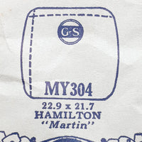 Hamilton "Martin" My304 Watch Crystal per parti e riparazioni