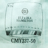 Hamilton CMY337-50 reloj Cristal para piezas y reparación