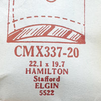Hamilton Elgin 5522 CMX337-20 Crystal di orologio per parti e riparazioni