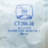 HAMILTON MARGO 80150 Crystal di orologio CY266-50 per parti e riparazioni