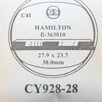 Hamilton D-363010 CY928-28 Watch Crystal for parts & eplay