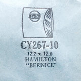 Hamilton "Bernice" Cy267-10 Uhr Kristall für Teile & Reparaturen