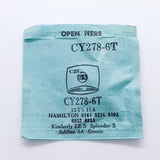 Hamilton CY278-6T montre Cristal pour les pièces et réparation