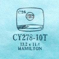 Hamilton Cy278-10t Uhr Kristall für Teile & Reparaturen