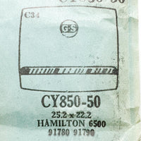Hamilton 6500 91780 91790 CY850-50 Watch Crystal for Parts & Repair