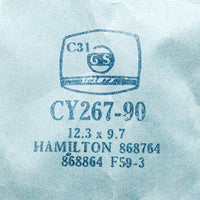 Hamilton 868764 868864 F59-3 CY267-90 reloj Cristal para piezas y reparación