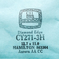 Hamilton Diamond Edge 863364 CY271-3H Watch Crystal for Parts & Repair