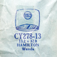 Hamilton Wenda CY278-13 Watch Crystal Replacement for parts & eply