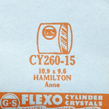 Hamilton Anne CY260-15 montre Remplacement du verre | montre Cristaux