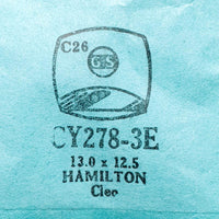 Hamilton Cleo CY278-3E Sostituzione del vetro di orologio | Guarda i cristalli