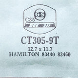 Hamilton 83440 83460 CT305-9T reloj Reemplazo de vidrio | reloj Cristales