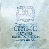 Hamilton Diamond Edge 863364 CY271-3H Watch Crystal for Parts & Repair