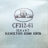 Hamilton 83800 83970 CF312-61 Crystal di orologio per parti e riparazioni