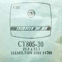 Hamilton 6504 91760 CY805-30 montre Remplacement du verre | montre Cristaux