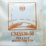 Hamilton 2328 CMS536-50 montre Remplacement du verre | montre Cristaux