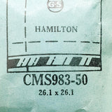 Hamilton CMS983-50 montre Remplacement du verre | montre Cristaux