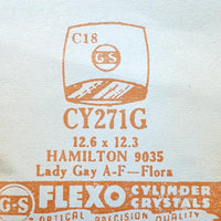 Hamilton 9035 Lady Gay A-F-Flora Cy271g Uhr Kristall für Teile & Reparaturen