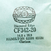 Hamilton Diamond Edge CF342-20 Crystal di orologio per parti e riparazioni