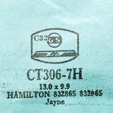 Hamilton Jayne 832865 832965 CT306-7H Watch Crystal for Parts & Repair