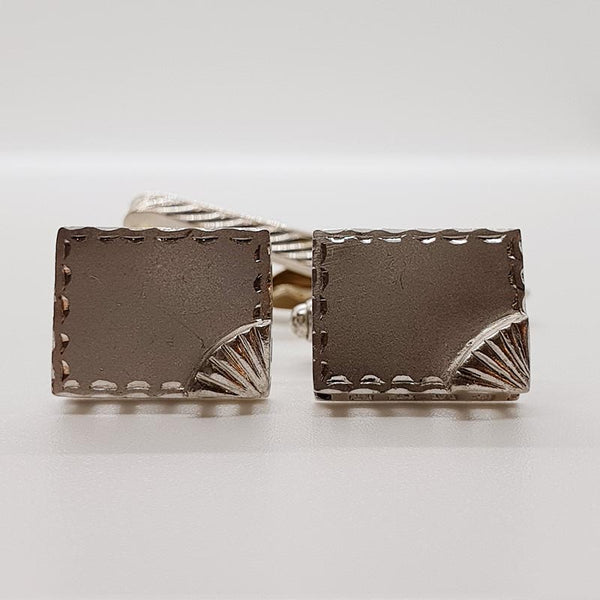 Boutons De Manchette Homme - 2 Paires Rectangle Brillant Acier Inoxydable - Style Classique Pour Mariage & Soirée