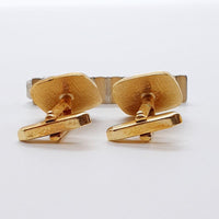 Retro Gold-tone Stripped Cufflinks, Stripped Tie Clip & Small Pin